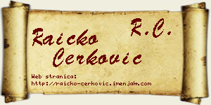 Raičko Čerković vizit kartica
